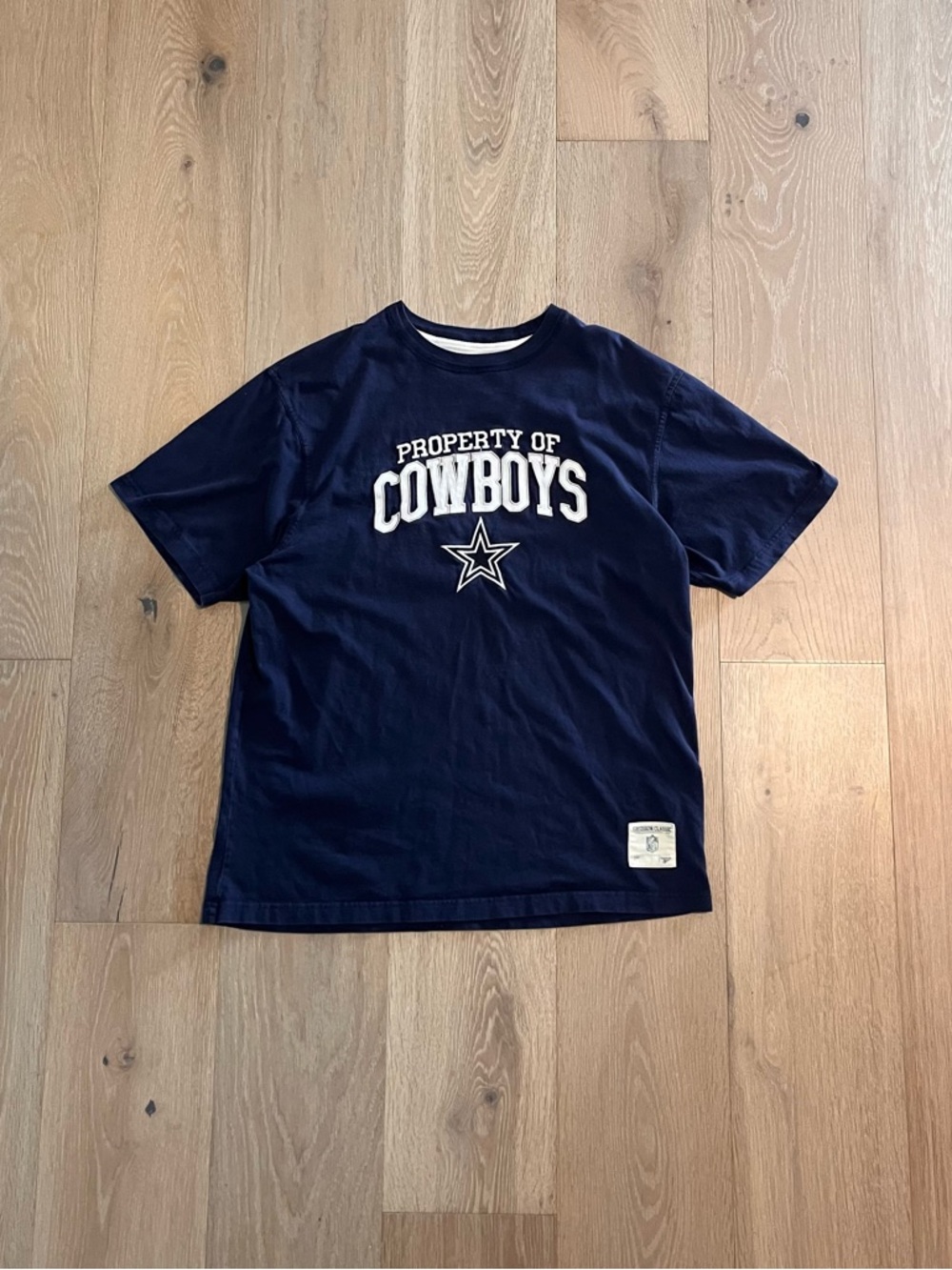 Vintage 2000s Reebok Graphic Tee Navy Cowboys Football Logo Print